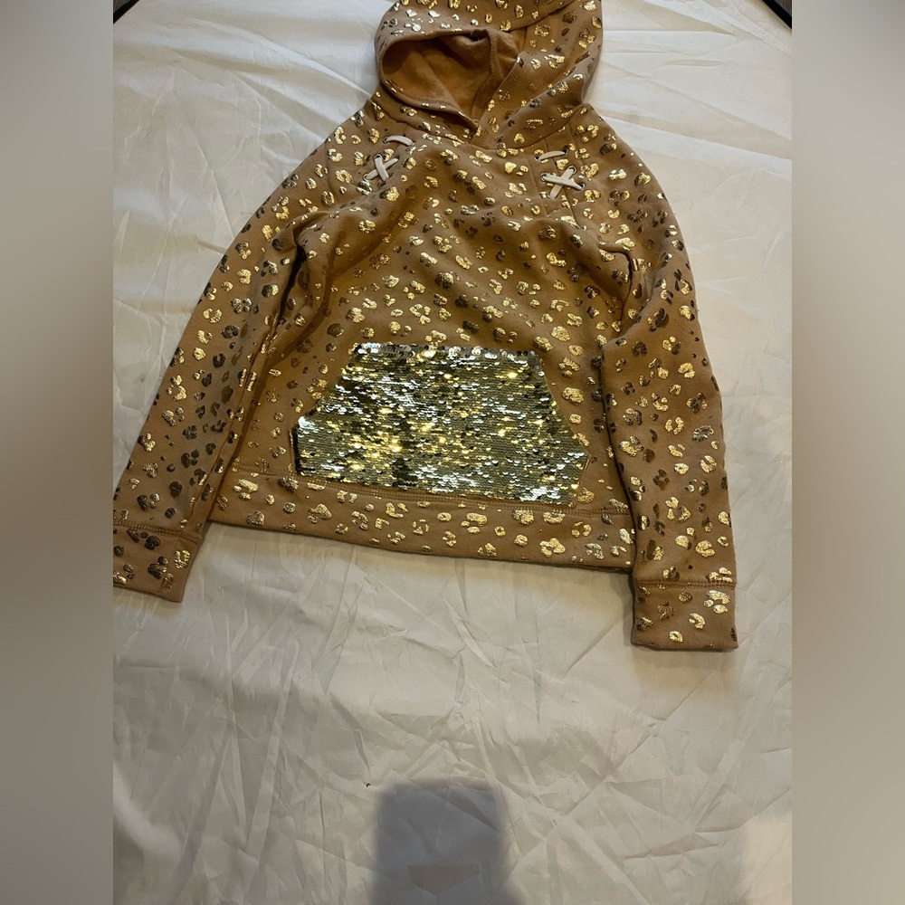 btween Tan Hoodie with Gold Accents